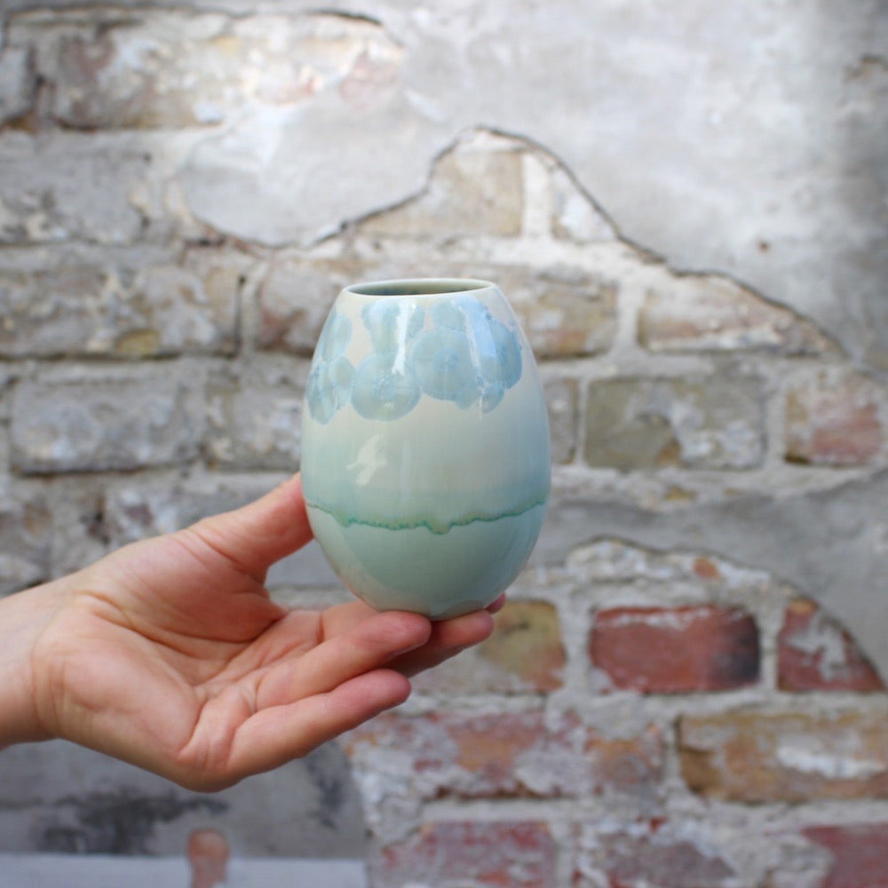 Crystal vase - Light Seagreen/Steel blue