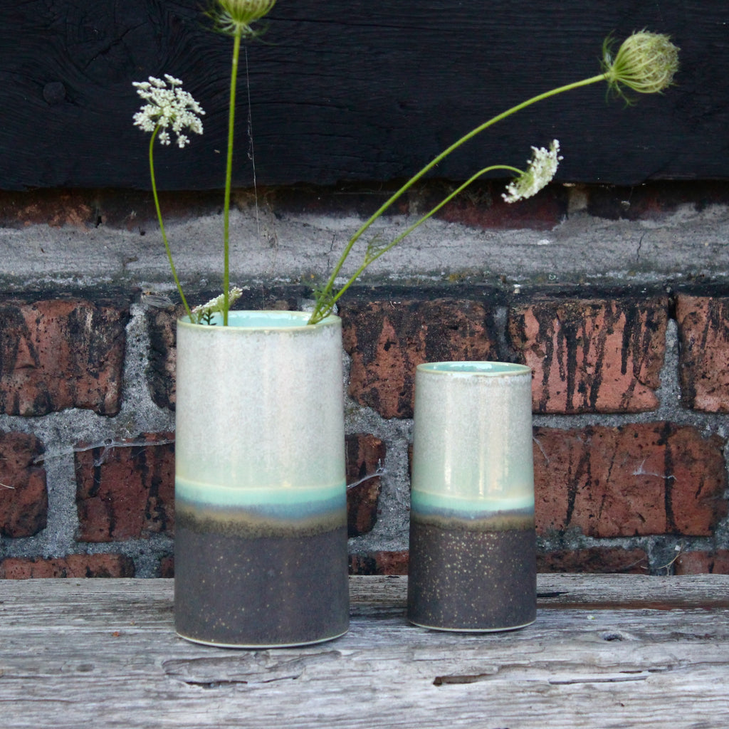 Sustainable Vase - Brown Freckles / Dusty Green