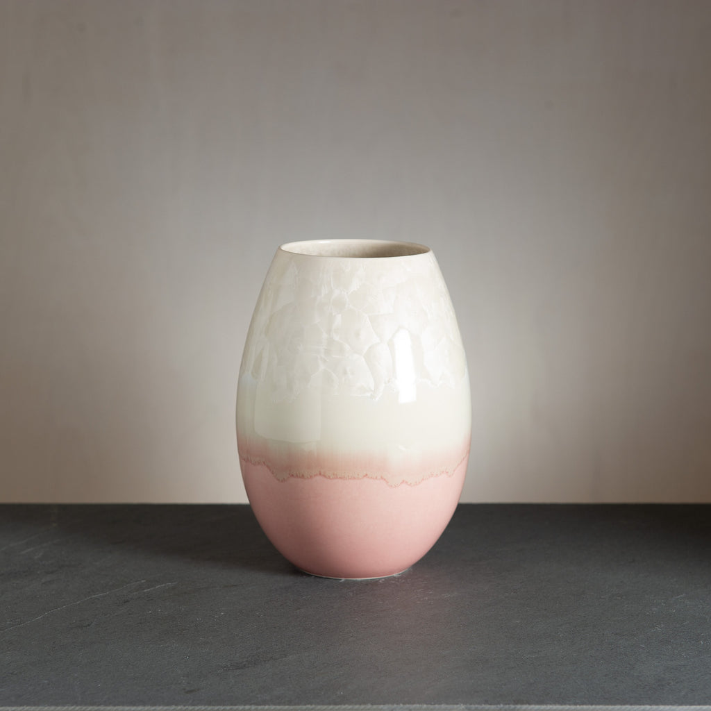 Crystal vase - Light pink/snow