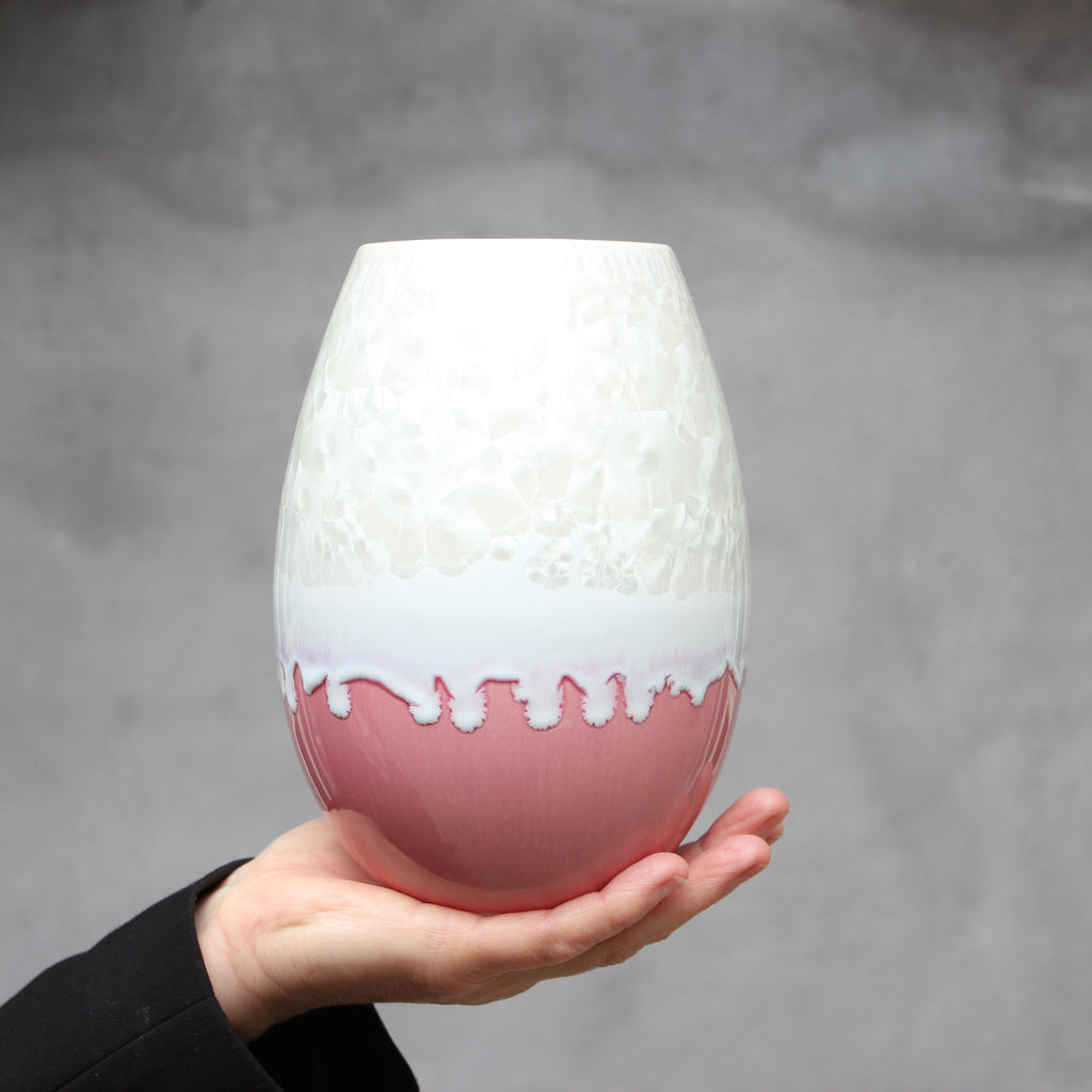 Crystal vase - Pink/snow