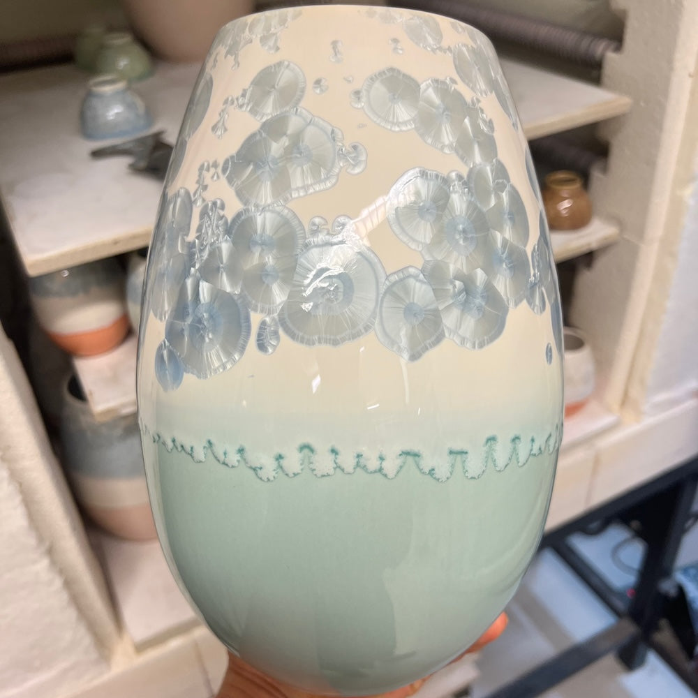 Crystal vase - Light Seagreen/Steel blue