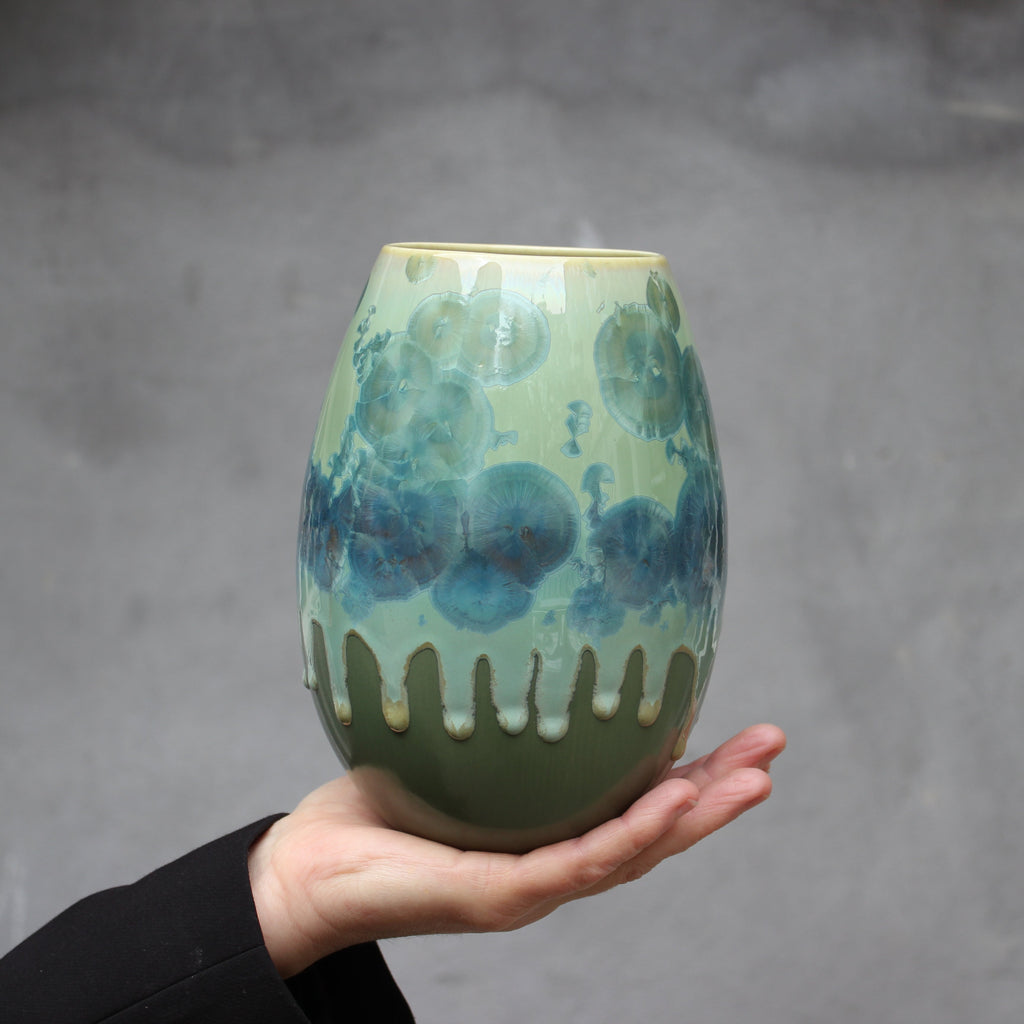 Crystal vase - Forest Green