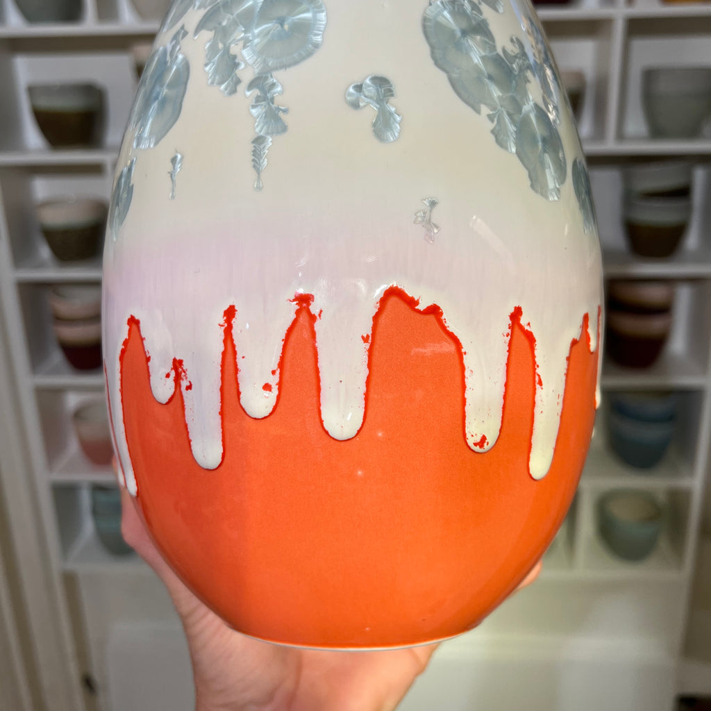 Crystal vase - Orange / Steel Blue (2. sortering)
