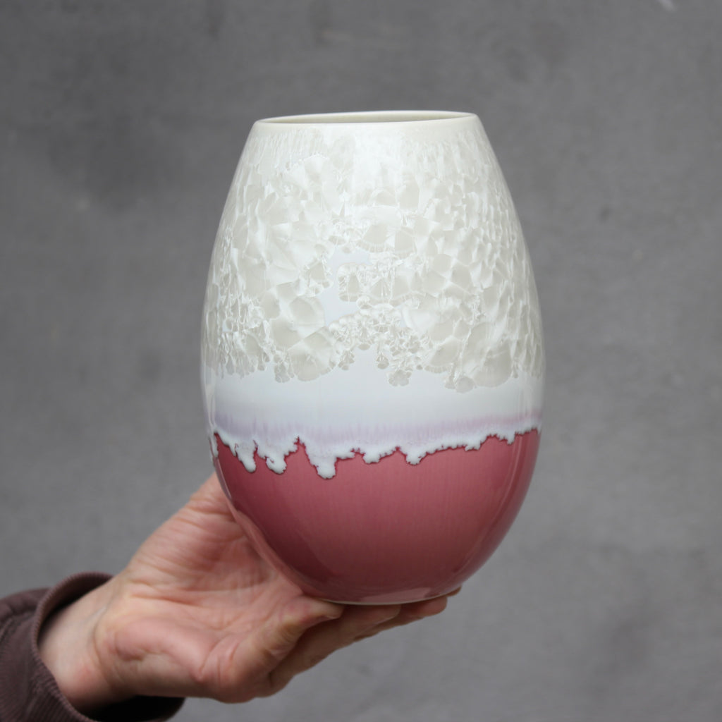Crystal vase - Medium - Pink/Snow (2. sortering)