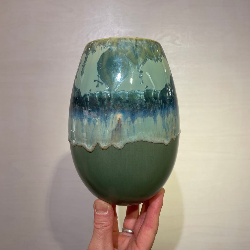Crystal vase - Green Crystals (2. sortering)