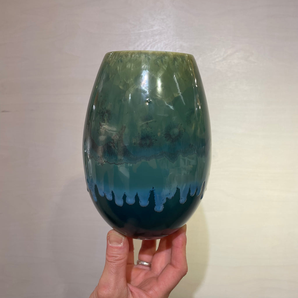Crystal vase - Green Crystals (2. sortering)