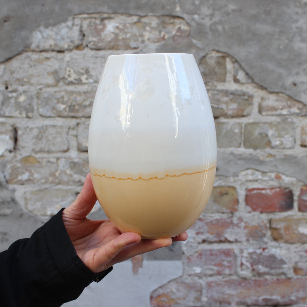 Crystal vase - Yellow/Snow