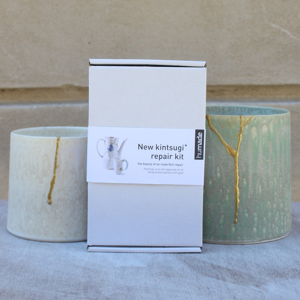 Kintsugi reparationssæt til ødelagt keramik. New kintsugi kan også bruges til porcelæn og glas. 