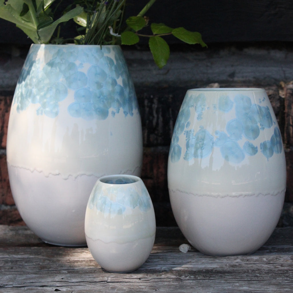 Crystal vase - Light Rose/Steelblue
