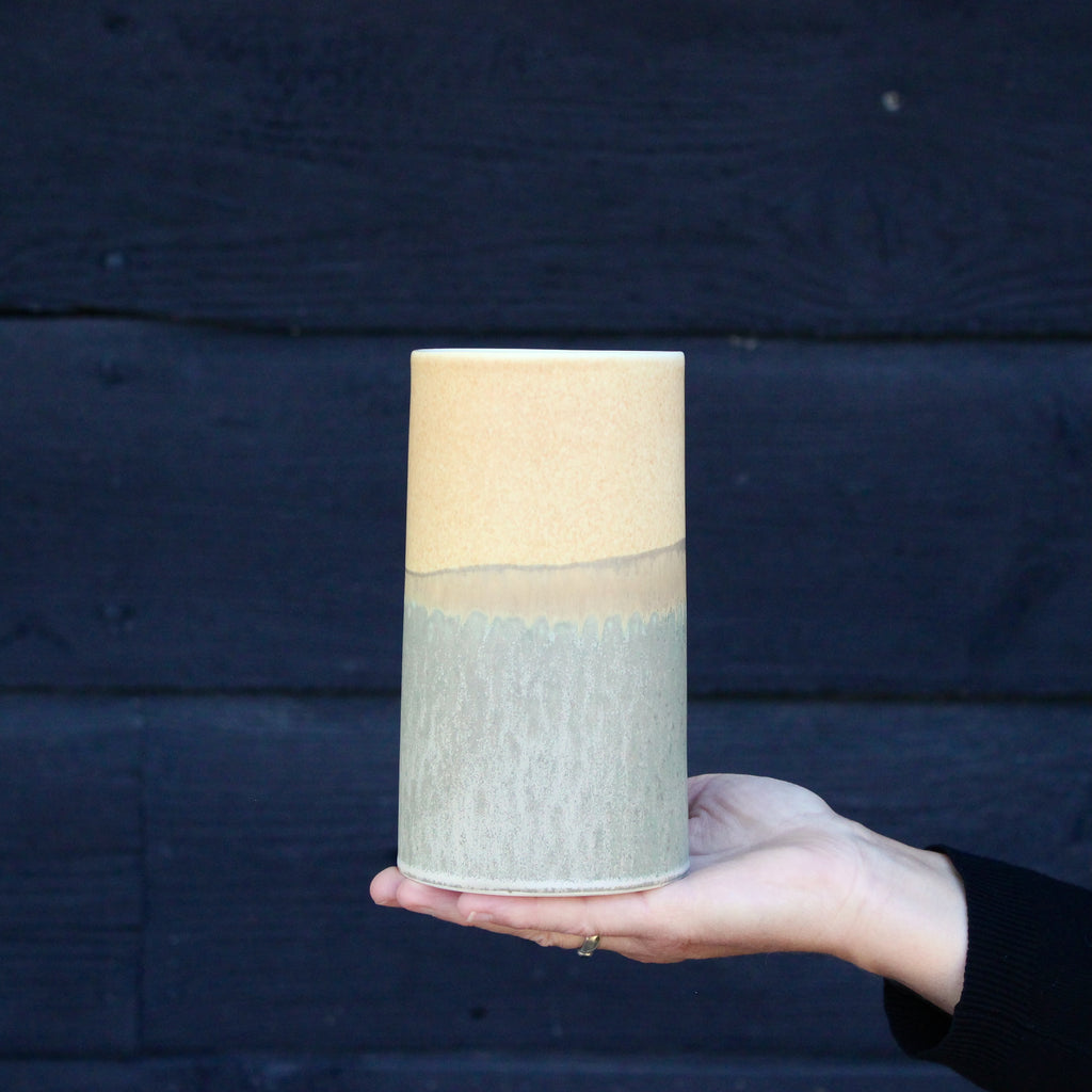 Sustainable Vase - Dusty Green / Warm Yellow