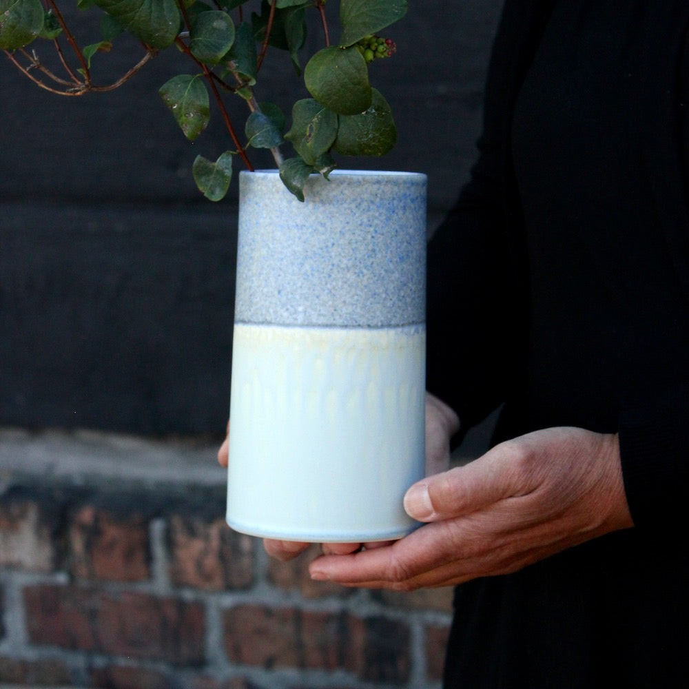 Sustainable Vase - Light Blue / Blue Freckles