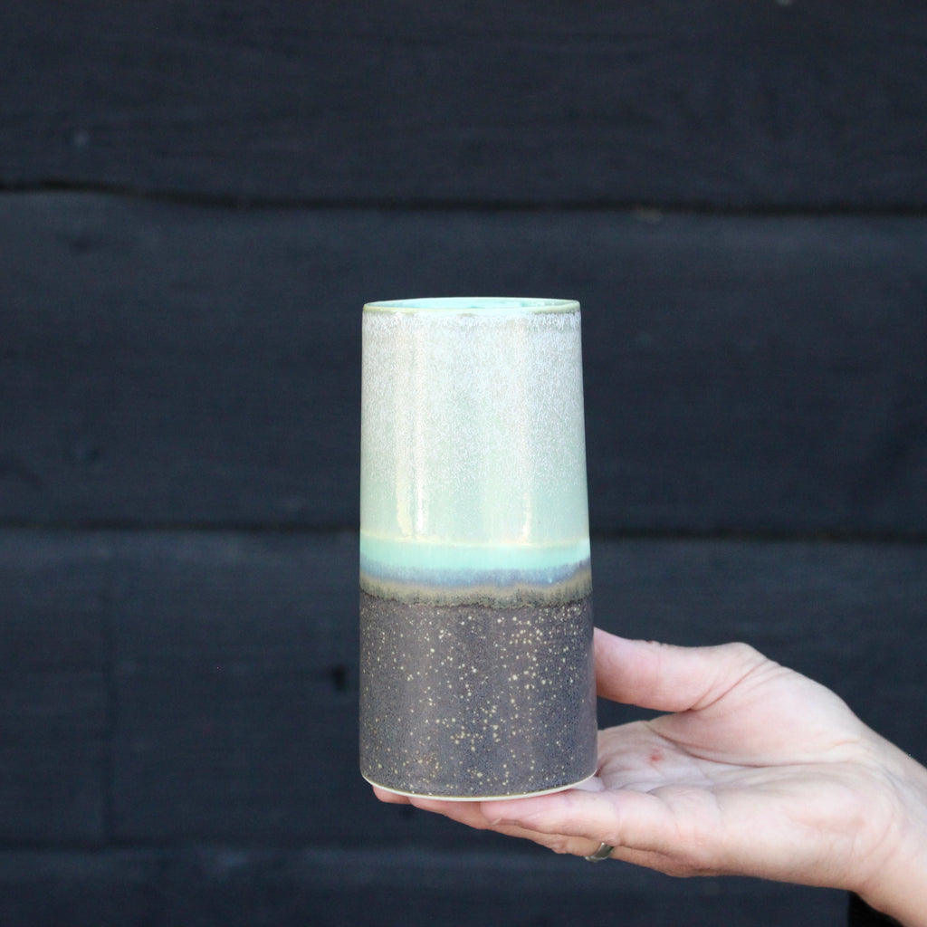 Sustainable Vase - Brown Freckles / Dusty Green