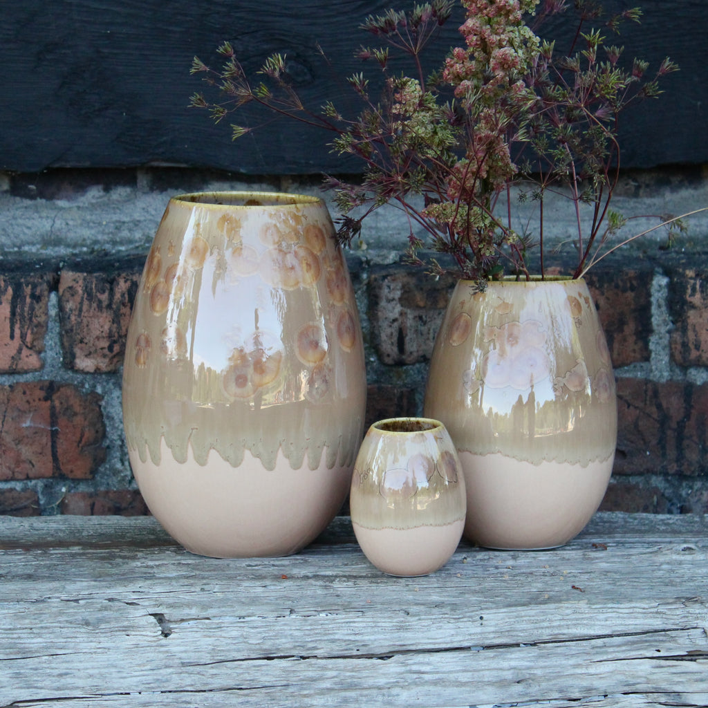 Crystal vase - Apricot / Golden Brown