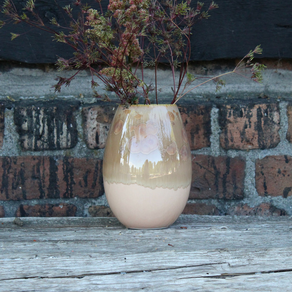 Crystal vase - Apricot / Golden Brown