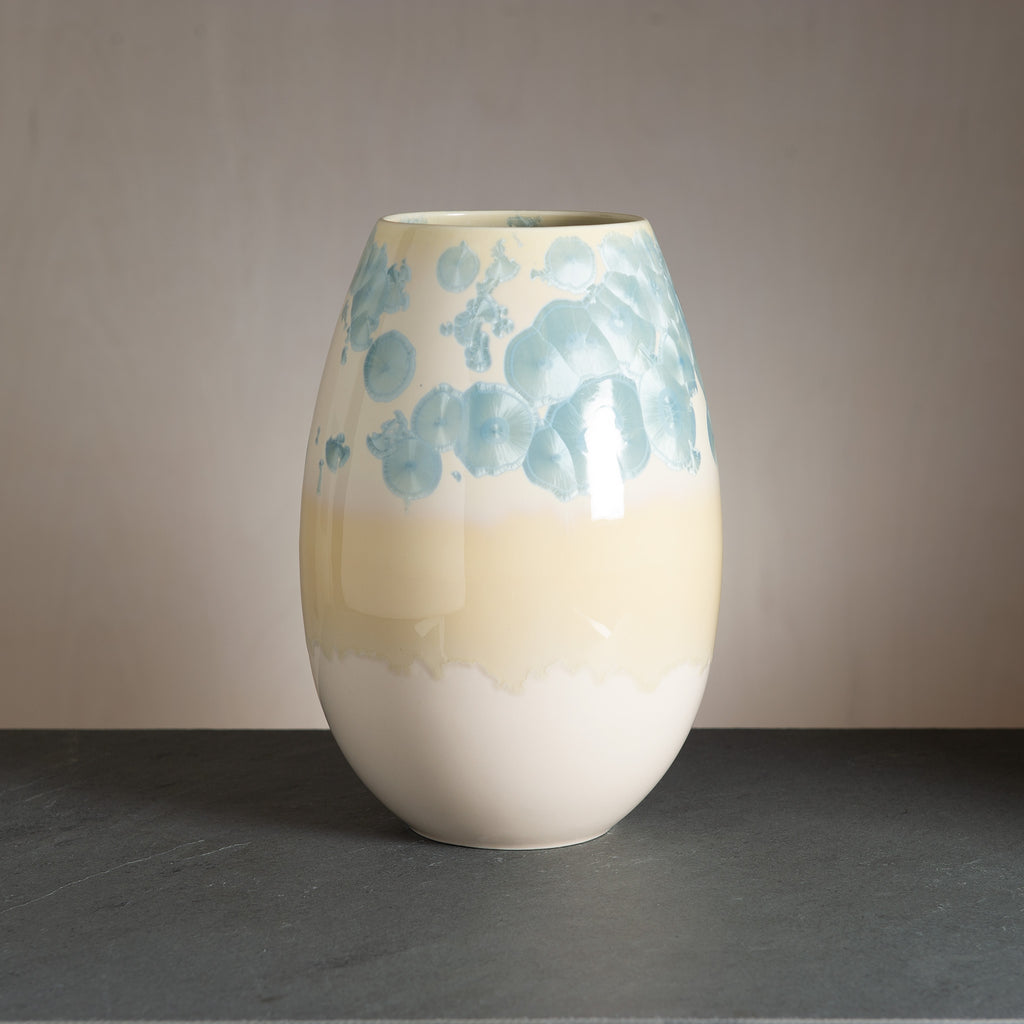 Crystal vase - Light Rose/Steel blue