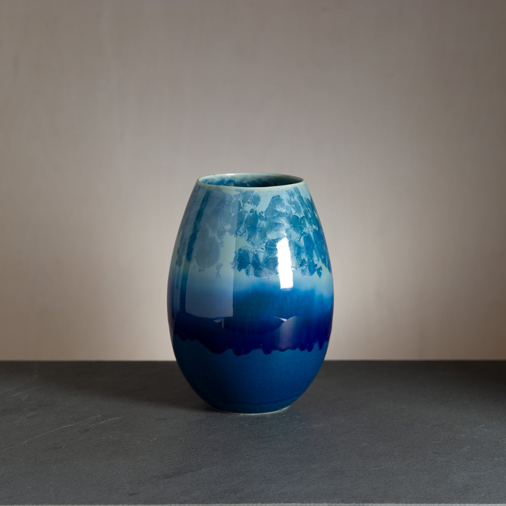 Crystal vase - Petrol blue