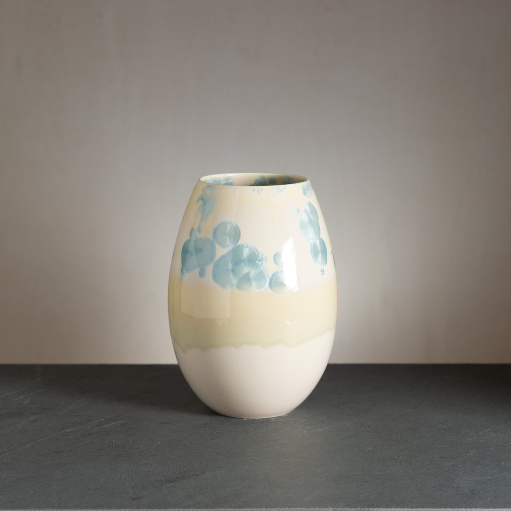 Crystal vase - Light Rose/Steel blue