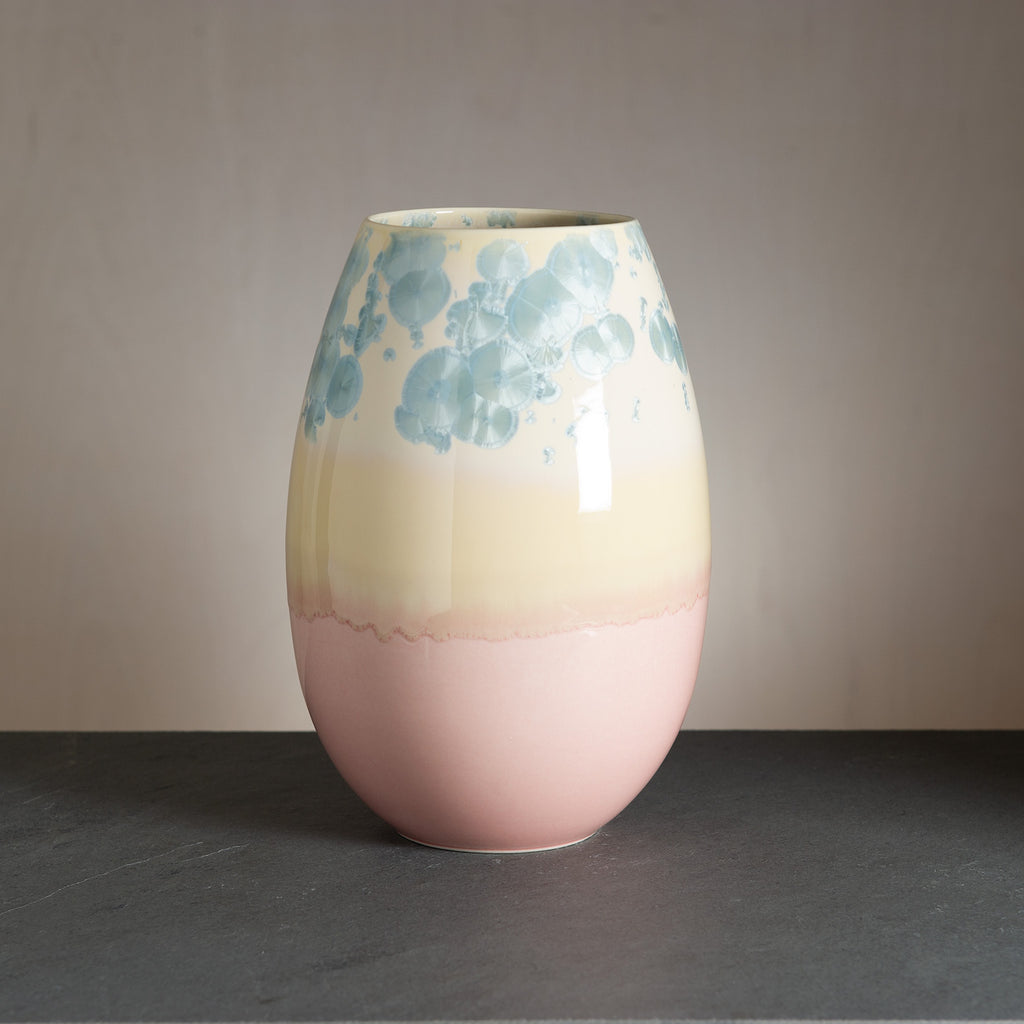 Crystal vase - Pink/Steel blue