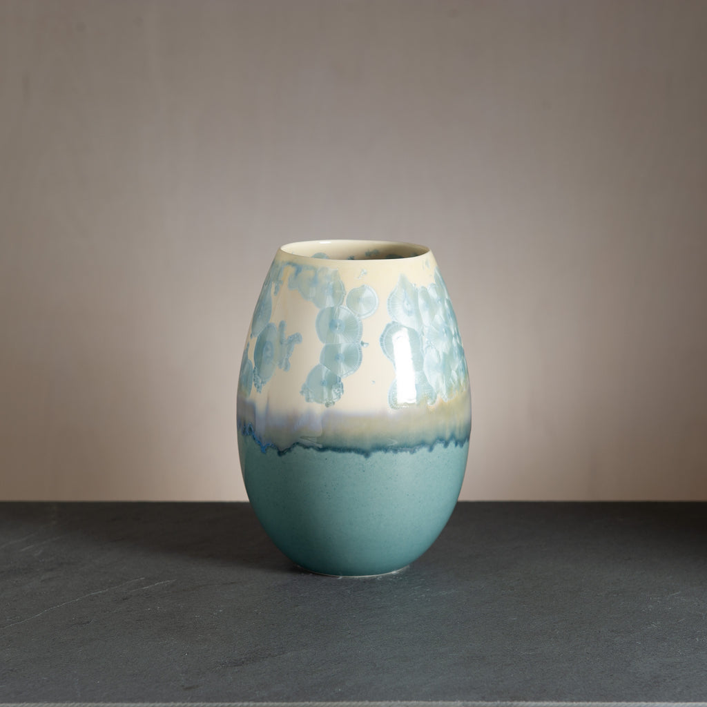 Crystal vase - Light Petrol/Steel blue