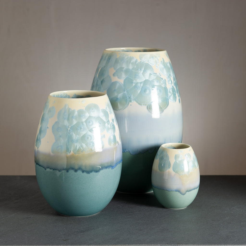 Crystal vase - Light Petrol/Steel blue