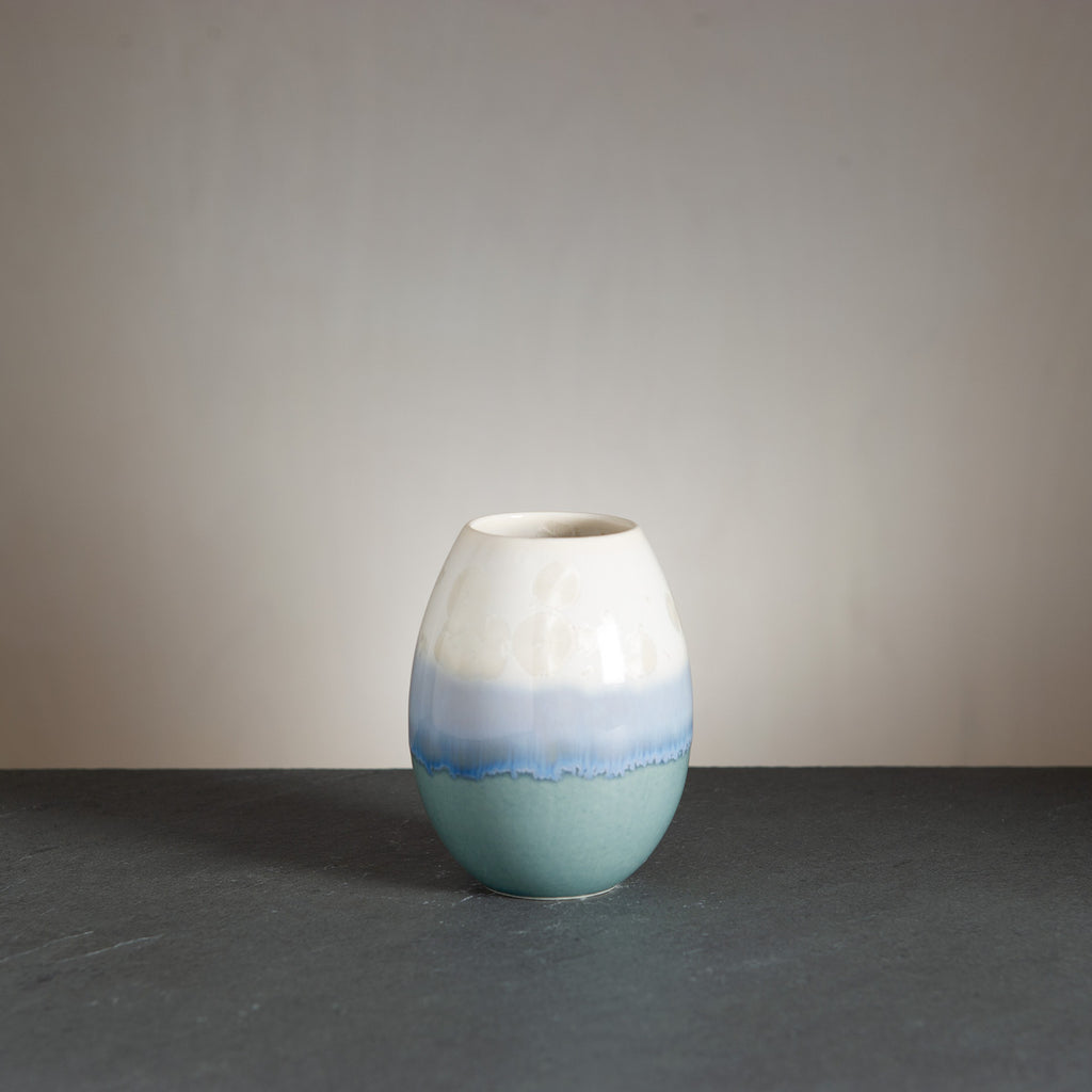 Crystal vase - Light petrol/Snow white