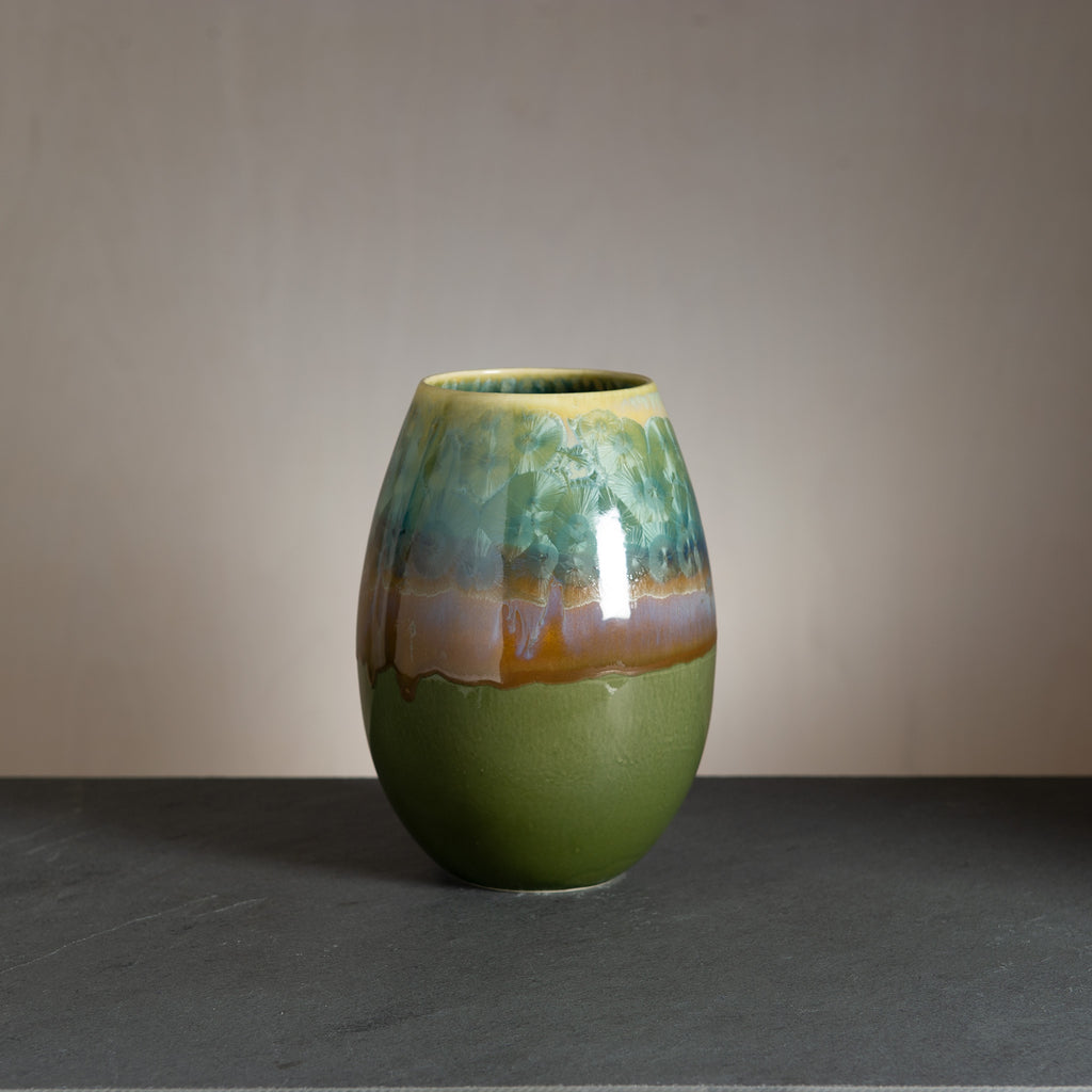 Crystal vase - Forest Green