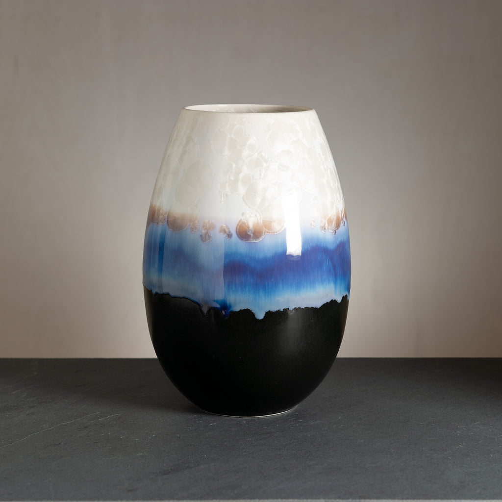 Crystal vase - Black/Snow white